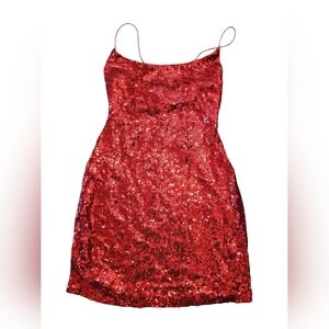 B. Darlin Red Sequin Cocktail Dress Size 3/4